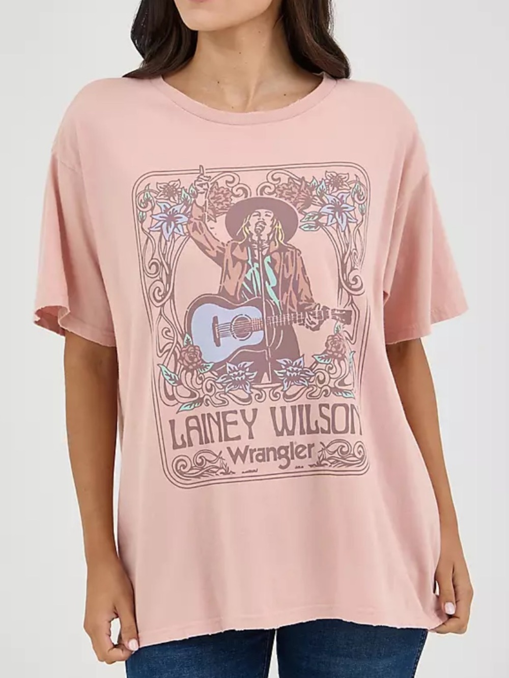 WRANGLER LAINEY WILSON OVERSIZED BAND TEE misty rise WOMEN'S medium